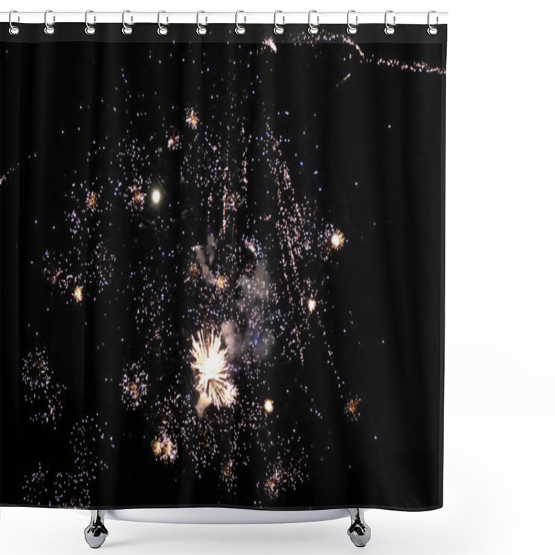 Personality  A Dazzling Display Of Vibrant Fireworks Illuminating The Night Sky. Shower Curtains