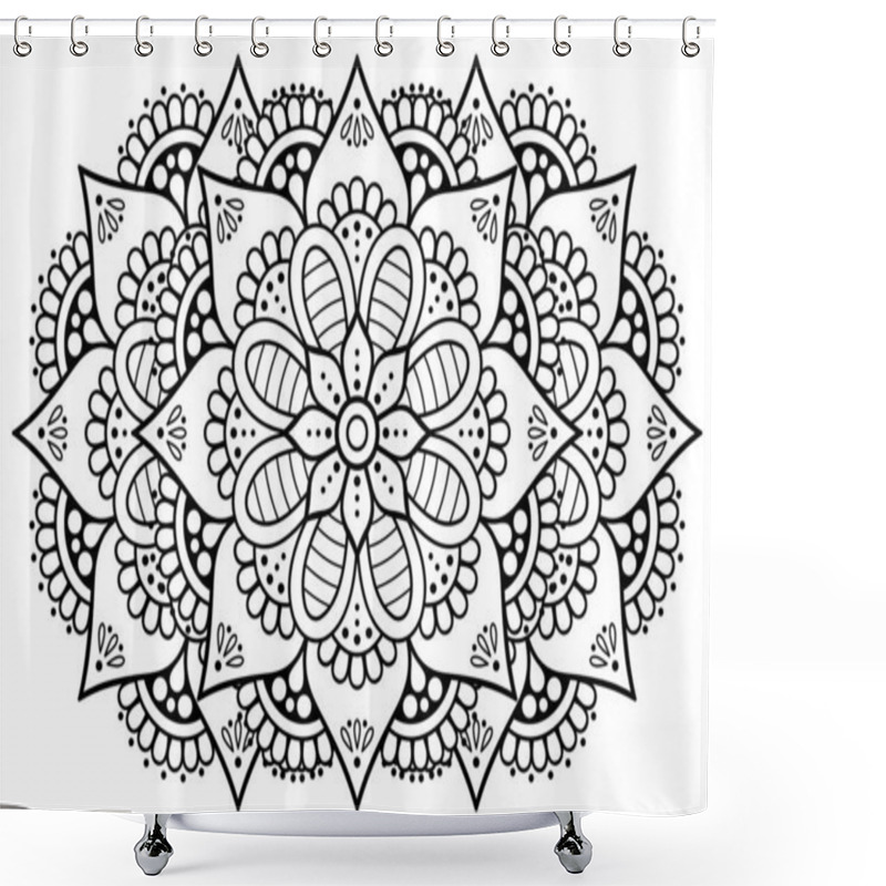 Personality  Ornament Beautiful Card With Mandala. Geometric Circle Element Made In Vector Shower Curtains