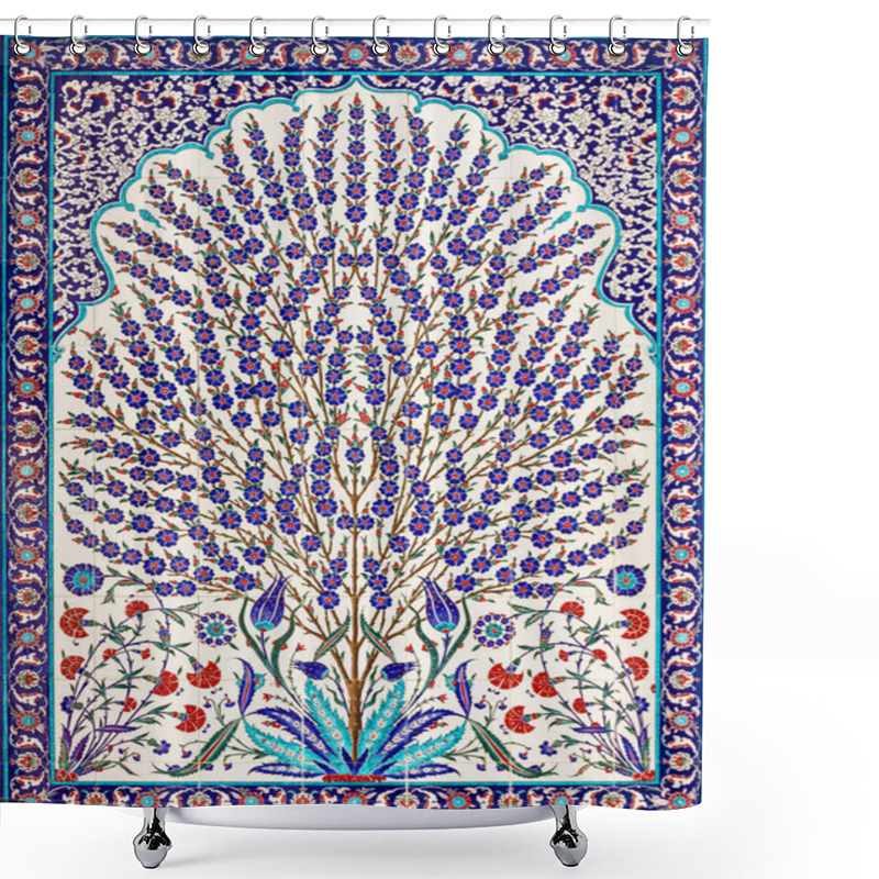 Personality  Floral Ornament In Abu Dhabi, Sheikh Zayed Grand Mosque Architecture, United Arab Emirates.  Shower Curtains