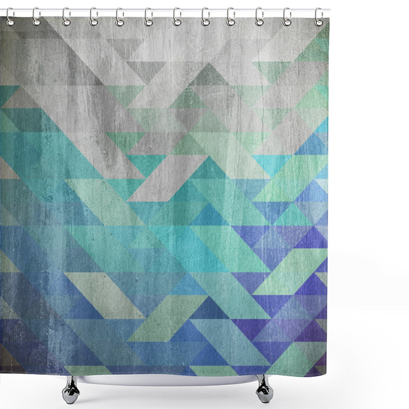 Personality  Blue Mosaic Grunge Paper Texture Shower Curtains