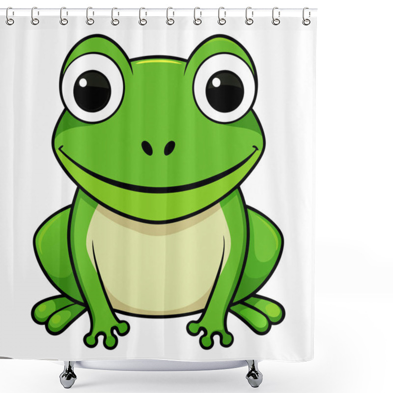 Personality  Cute Cartoon Frog. Animal In Flat Style. Vector Illustration Shower Curtains