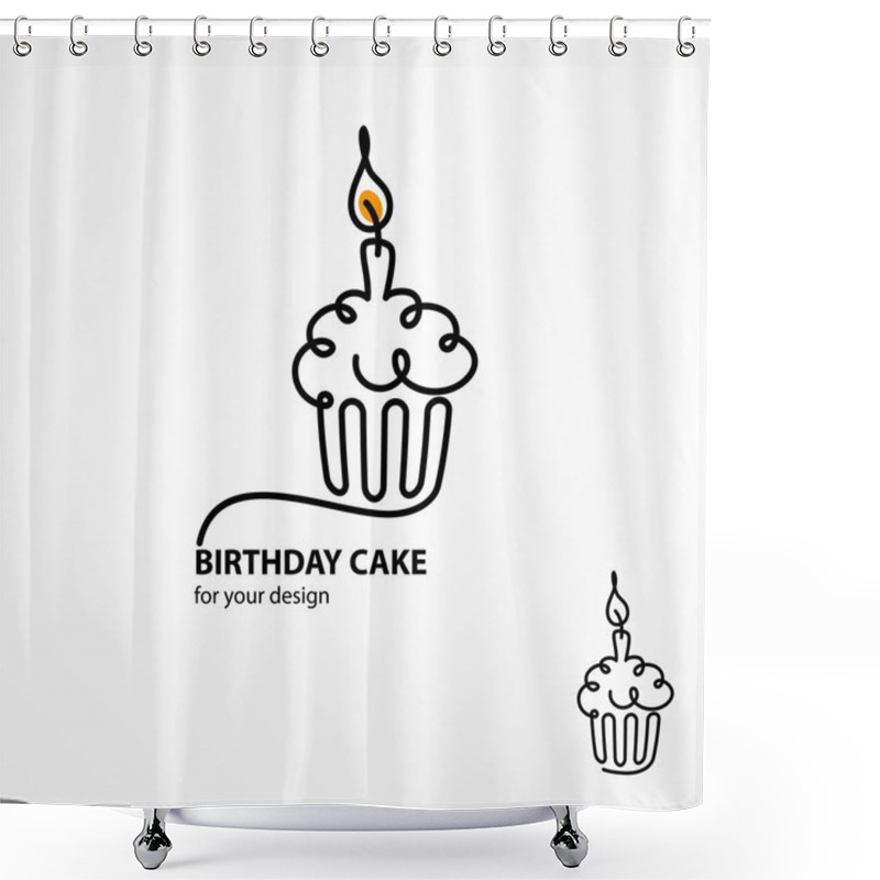 Personality  Birthday Cake Icon Shower Curtains