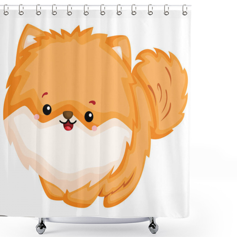 Personality  A Happy And Adorable Corgi Pure Breed Dog  Shower Curtains