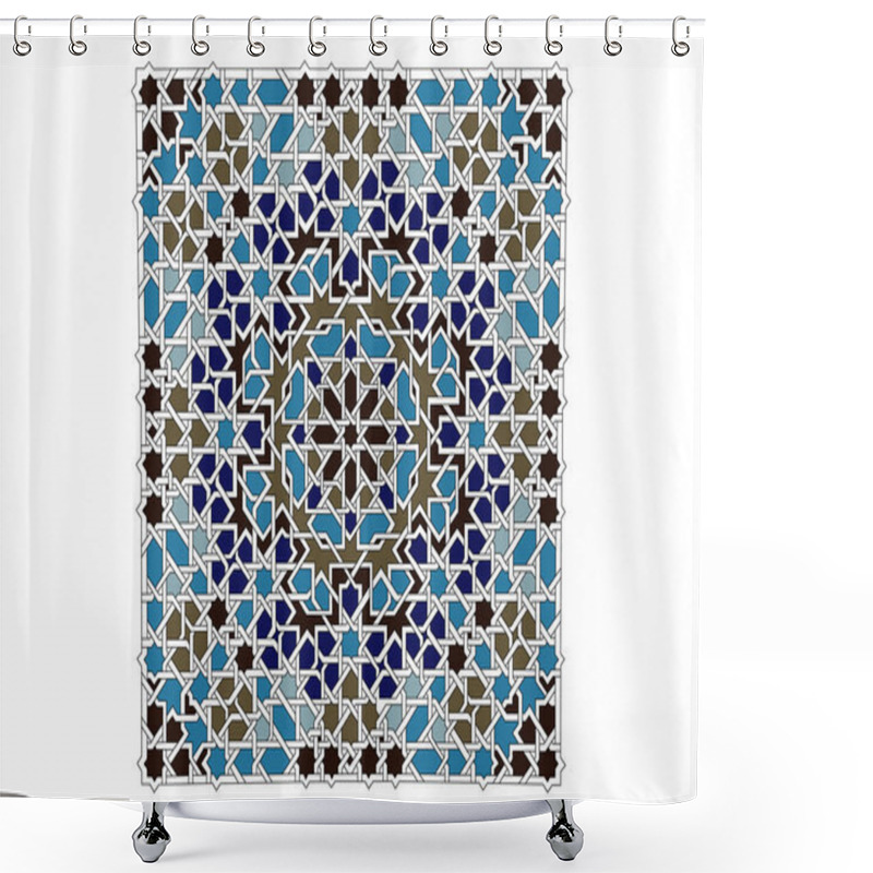 Personality  Morocco Seamless Pattern. Traditional Arabic Islamic Background. Mosque Decoration Element. Shower Curtains