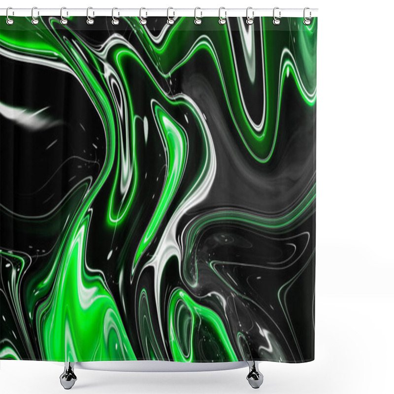 Personality  Digital Fluid Liquid Wave Background. Marble Trendy Artistic Texture For Creating Artworks And Prints Psychedelic Art. Stock Illustration. Shower Curtains