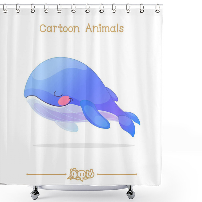 Personality   Toons Series Cartoon Animals: Sleeping Blue Whale Shower Curtains