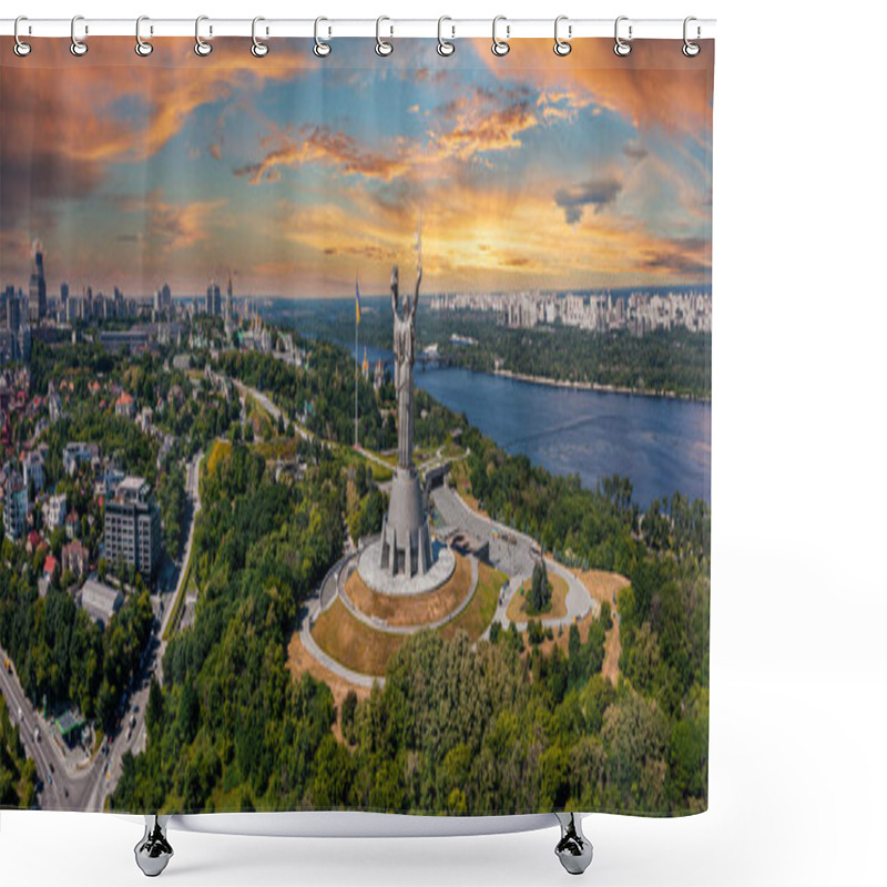 Personality  Aerial View Of The Mother Motherland Monument In Kiev. Shower Curtains