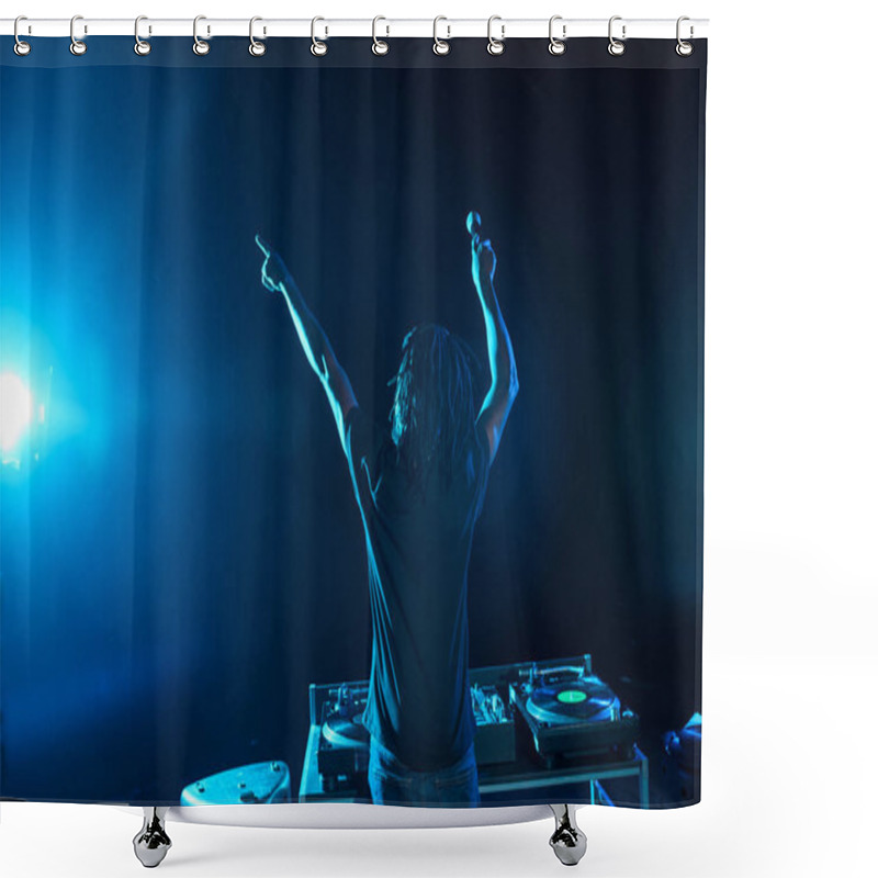 Personality  DJ With Sound Mixer On Concert  Shower Curtains