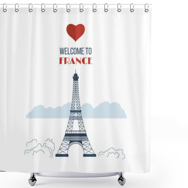 Personality  France With Eiffel Tower Shower Curtains