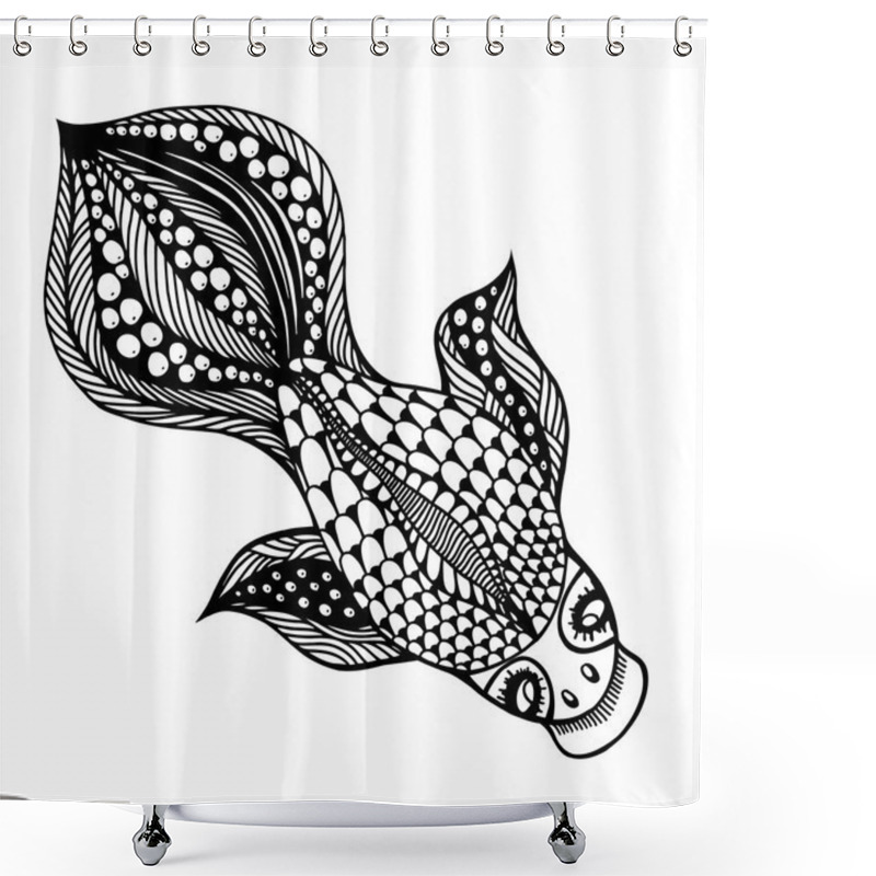 Personality  Vector Gold Fish Shower Curtains