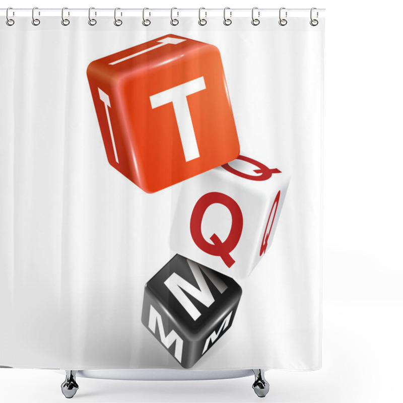 Personality  3d Dice Illustration With Word TQM Shower Curtains