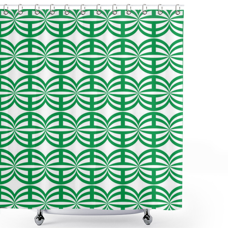 Personality  A Soothing Green Pattern Featuring Interwoven Lines For A Sleek And Modern Look. Shower Curtains