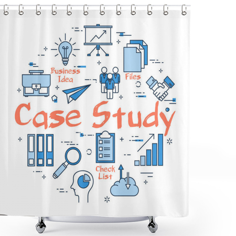 Personality  Blue Round Case Study Concept Shower Curtains