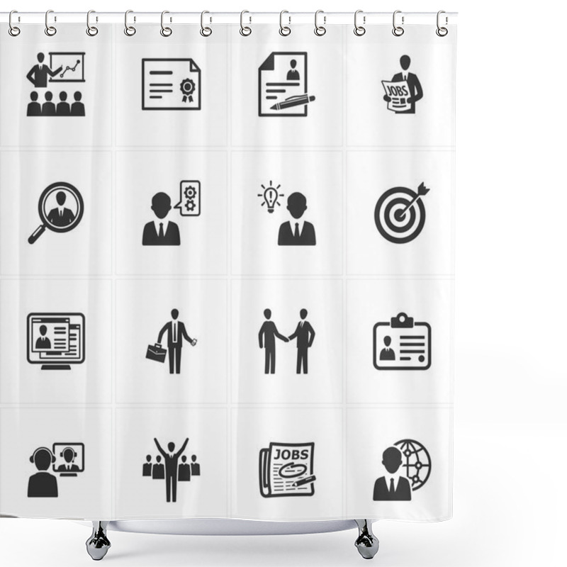 Personality  Employment And Business Icons Shower Curtains