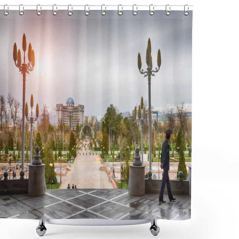 Personality  View On The Central Square Of  Dushanbe, Tajikistan Shower Curtains