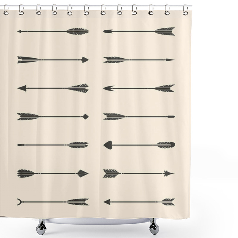 Personality  Set Of Gray Stylish Arrow Vectors Shower Curtains