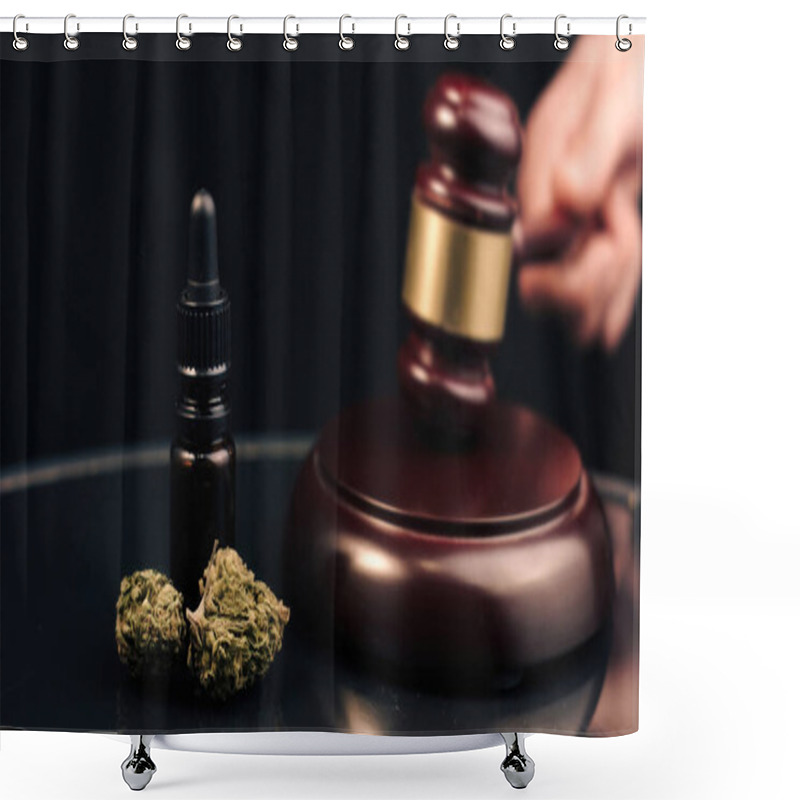 Personality  Cannabis And Judges Gavel Shower Curtains