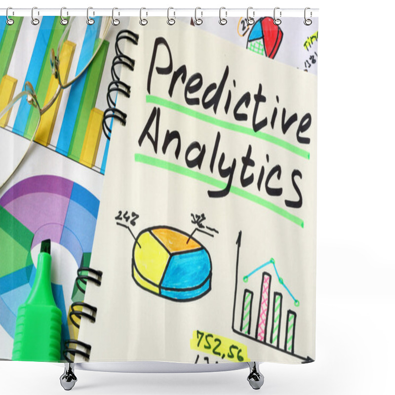 Personality  Predictive Analytics Written On A Notepad Sheet. Shower Curtains