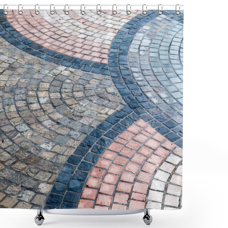 Personality   Circular Designs In Pavement Shower Curtains