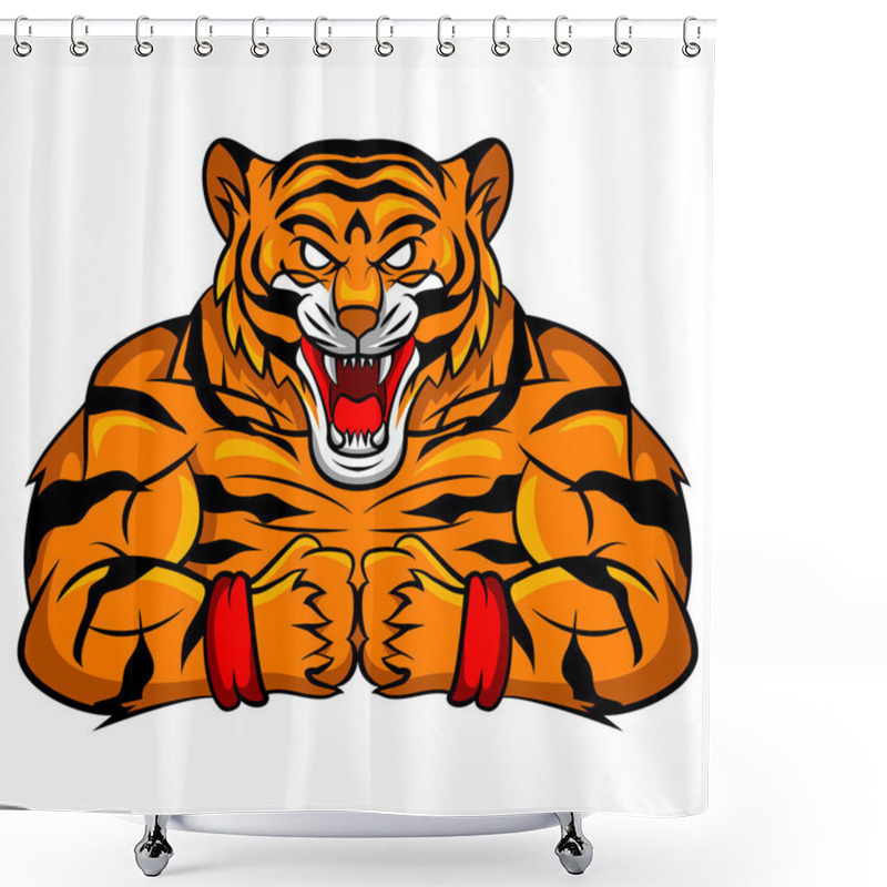 Personality  Tiger Strong Mascot Shower Curtains