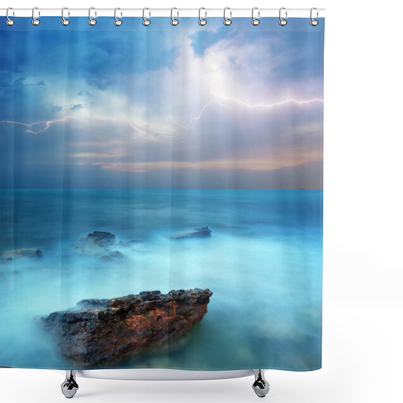 Personality  Storm In Sea Shower Curtains