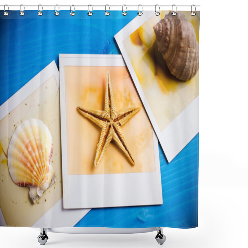 Personality  Instant Frame Of Starfish And Seashells Shower Curtains