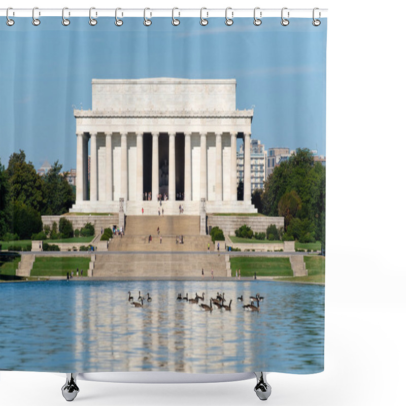 Personality  The Lincoln Memorial And The Reflecting Pool In Washington Shower Curtains