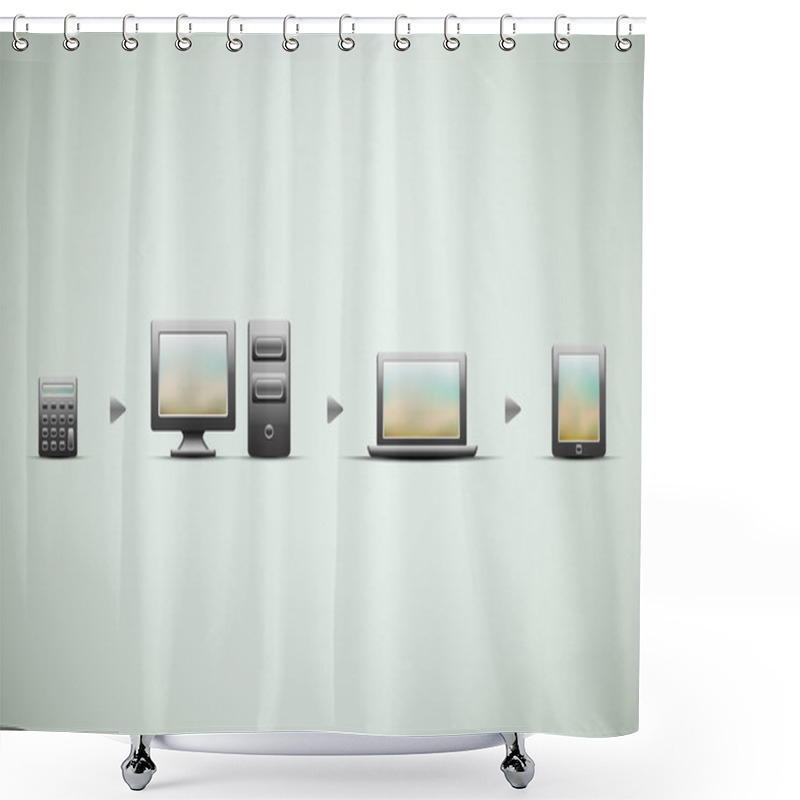 Personality  Technological Progress Shower Curtains