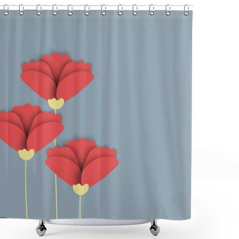 Personality  Abstract Nature Background. Red Poppy Flowers.  Shower Curtains