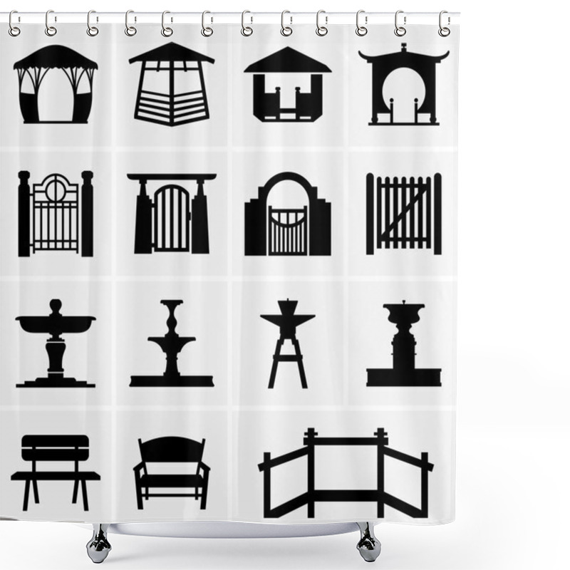 Personality  Arbors, Gates, Fountains, Benches Shower Curtains