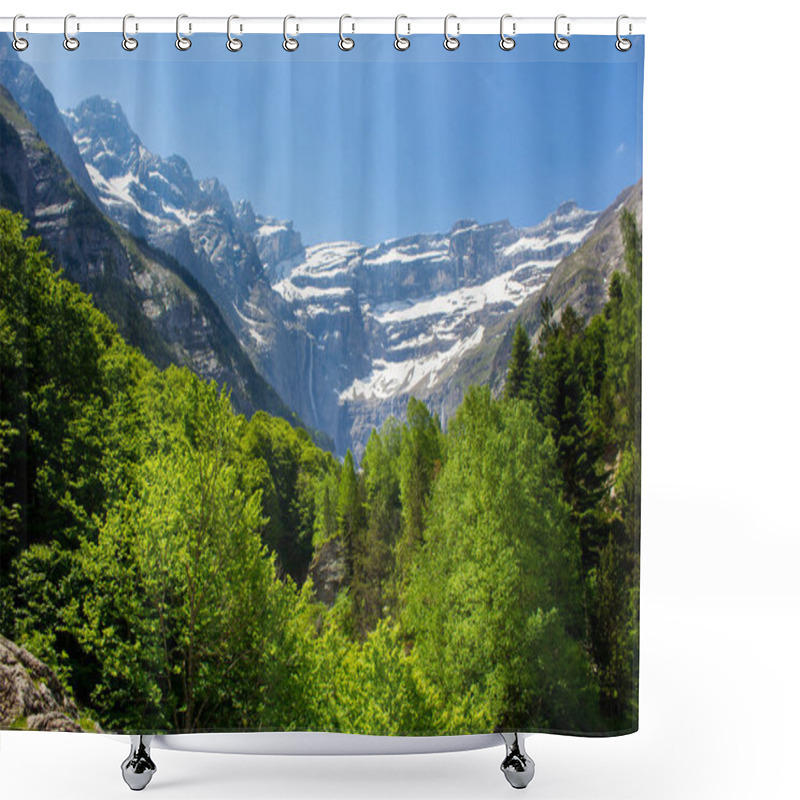 Personality  Waterfall In Pyrenees, France, Gavarnie Shower Curtains