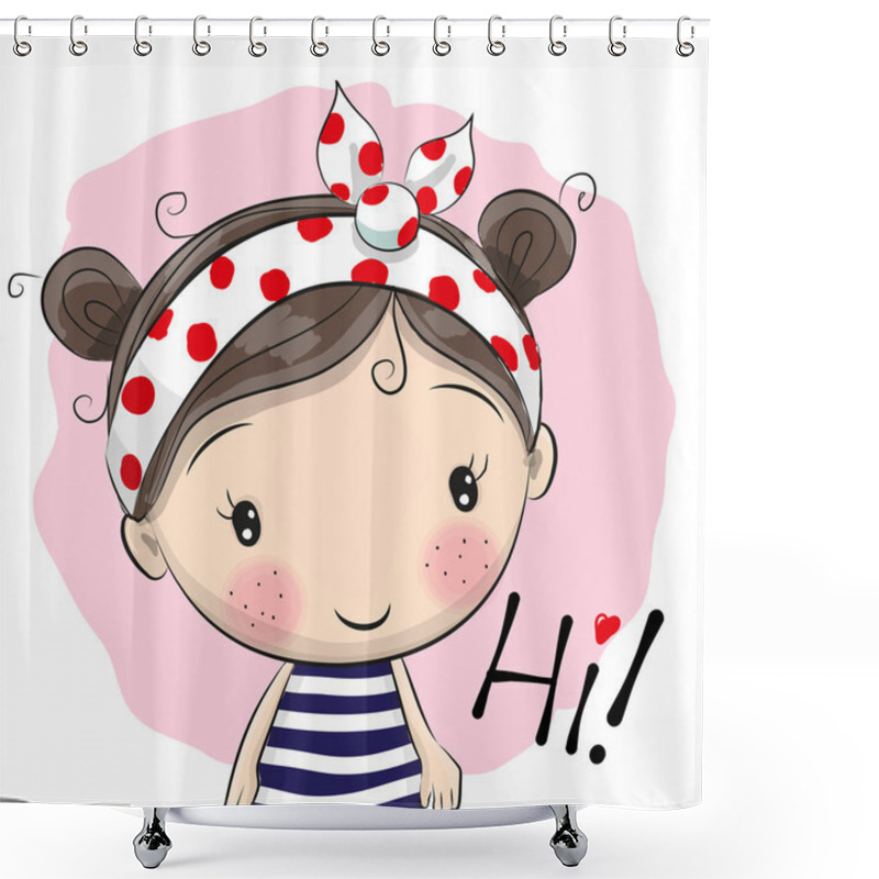 Personality  Cute Cartoon Girl Shower Curtains