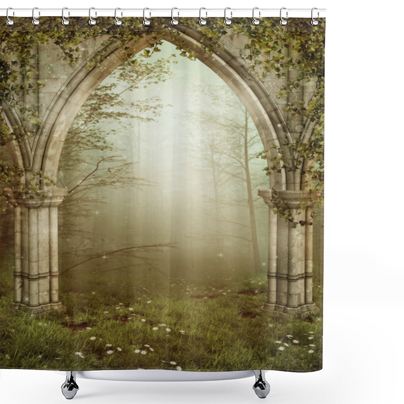 Personality  Old Ruins With Ivy Shower Curtains