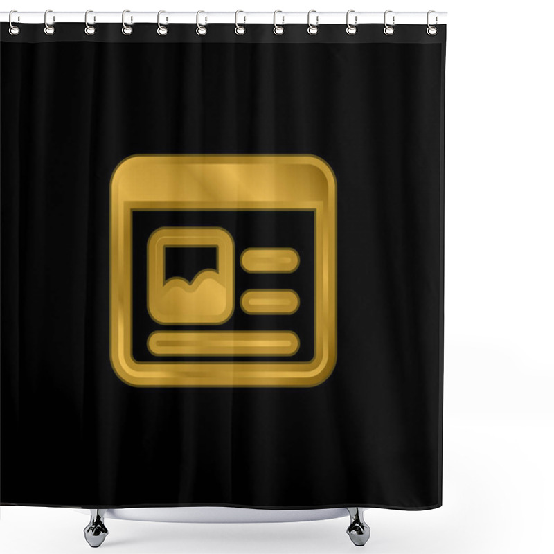 Personality  Article Gold Plated Metalic Icon Or Logo Vector Shower Curtains