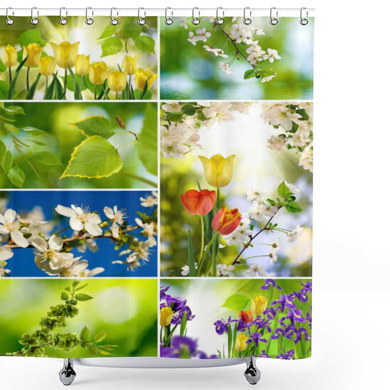 Personality  Different Flowers In The Garden Closeup Shower Curtains