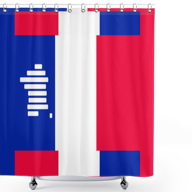 Personality  Creative Background Theme France With Rounded Because Simplified Outline Silhouette Map Of France, French Vibrant National Colors Of The French Flag Shower Curtains