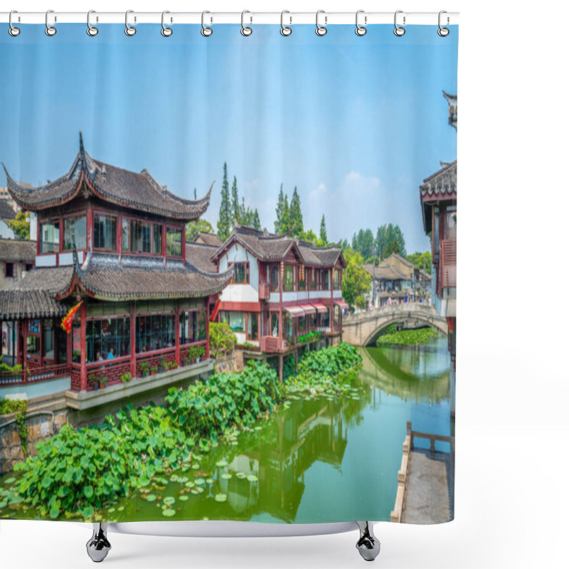 Personality  Landscape Of Qibao Old Town In Shanghai, China Shower Curtains