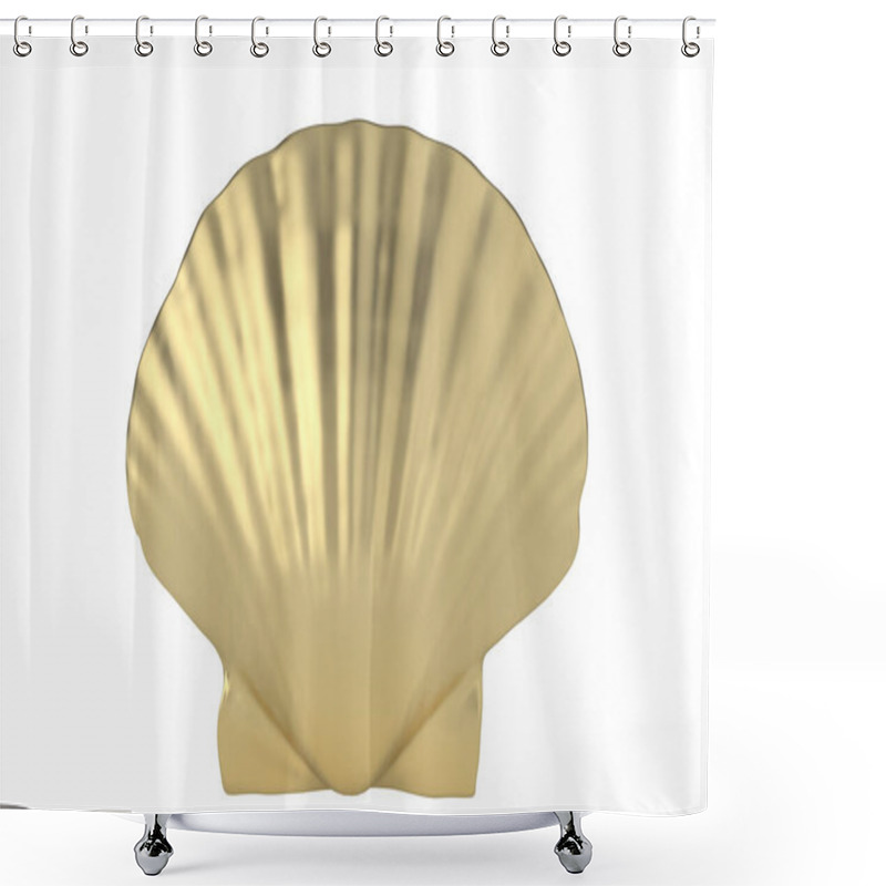 Personality  Gold Shell Isolated On White Background. 3D Illustration. Shower Curtains