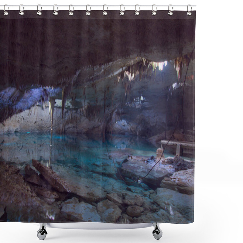 Personality  Cenote Taak Bi Ha In Tulum Mexico Natural Underground Swimming Hole In A Cave  Shower Curtains