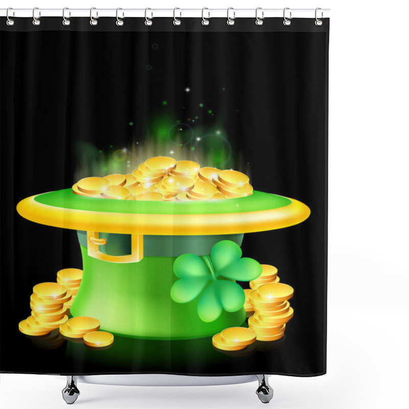 Personality  Leprechaun Hat Full Of Gold Shower Curtains