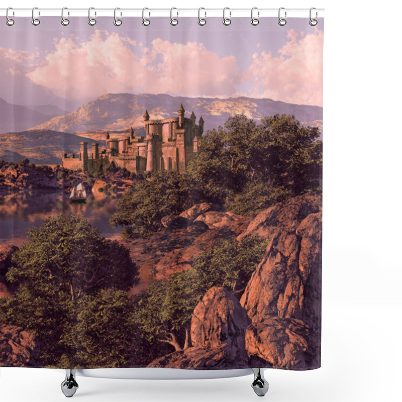 Personality  Spanish Castle Landscape Shower Curtains