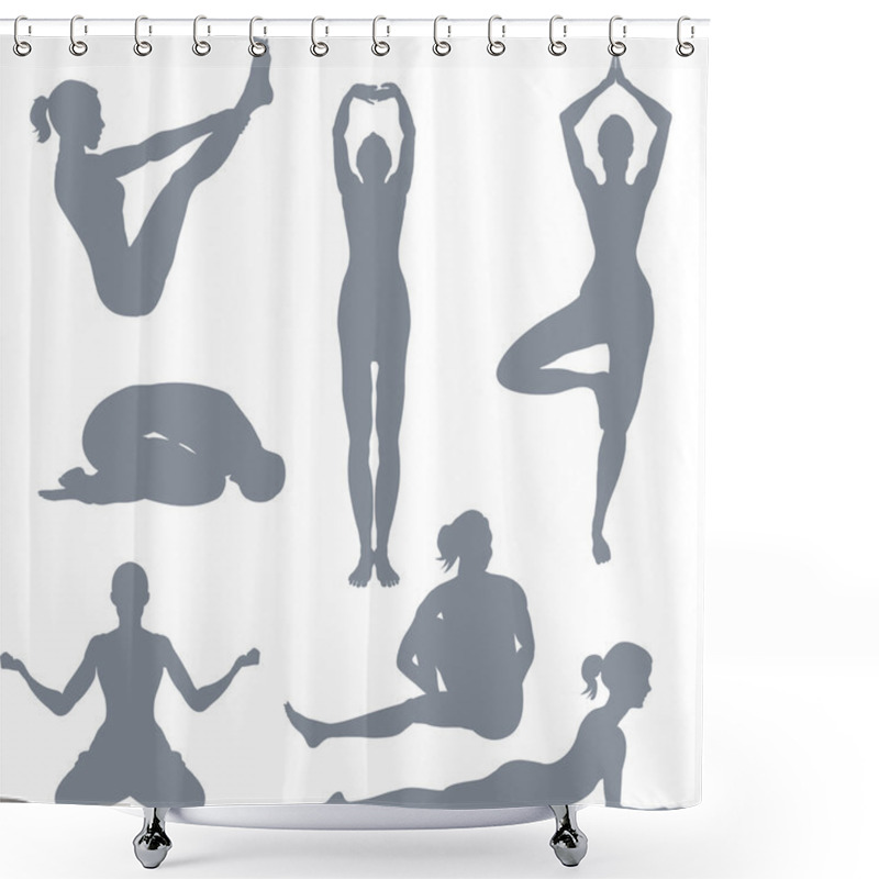 Personality  Yoga Postures Shower Curtains