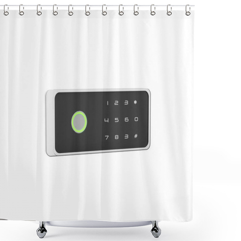 Personality  Digital Safe Lock With Touchscreen Numeric Keypad, Green Indicator For Secure Access 3d Illustration Shower Curtains