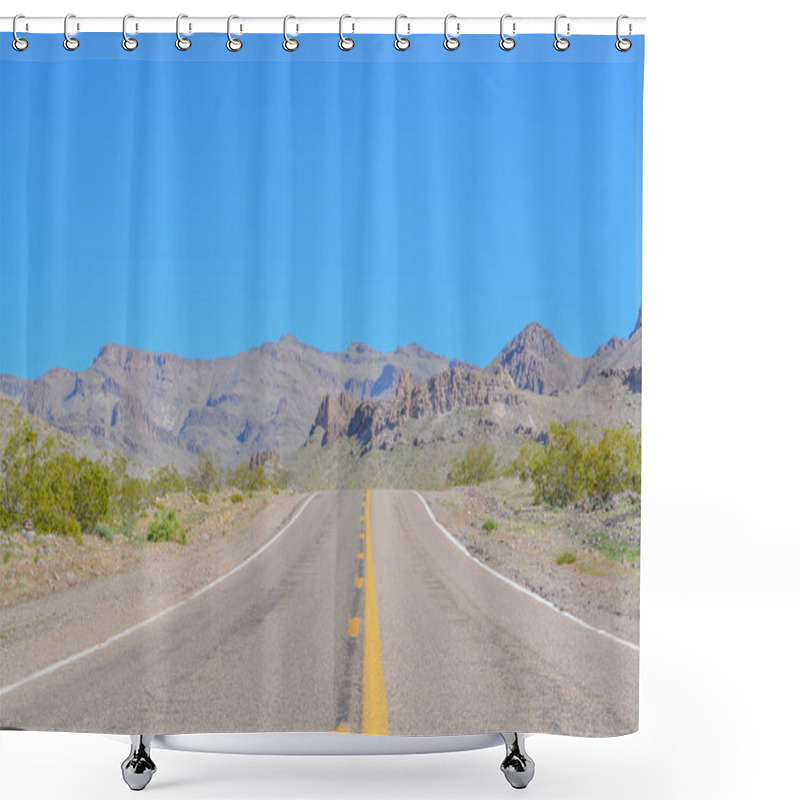 Personality  Black Mountain Range  On U.S. Route 66 Near Oatman, Arizona USA Shower Curtains