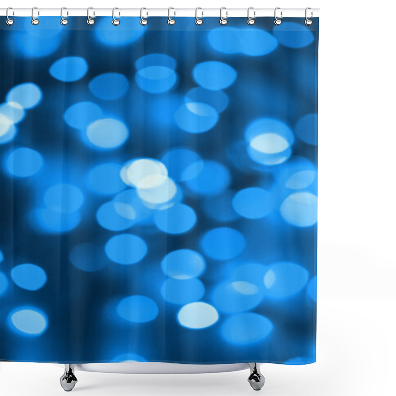 Personality  Background Of Blue Holiday Lights Shower Curtains