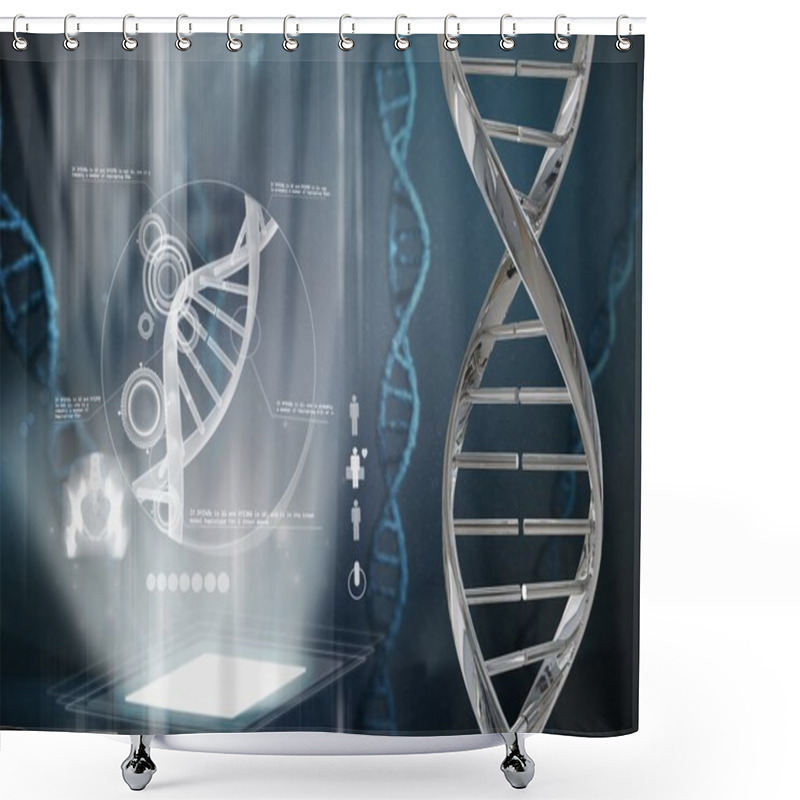 Personality  DNA And Virus Graphic Design Shower Curtains