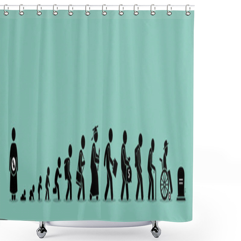 Personality  Life Cycle And Aging Process. Shower Curtains