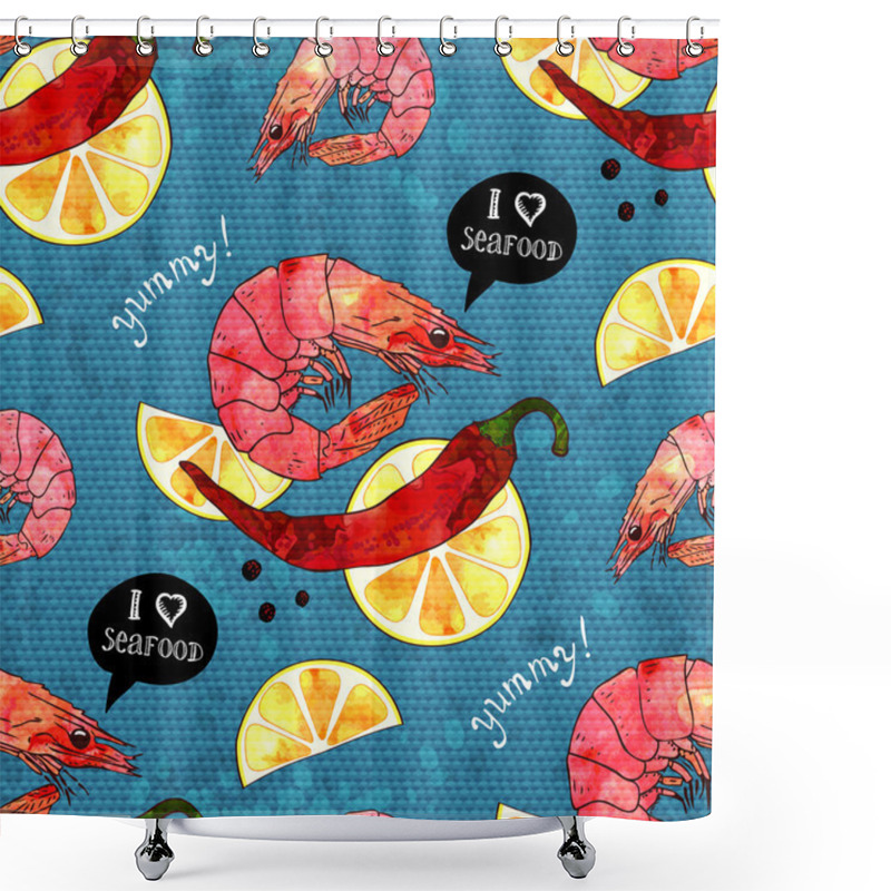 Personality  Seafood Background Shower Curtains