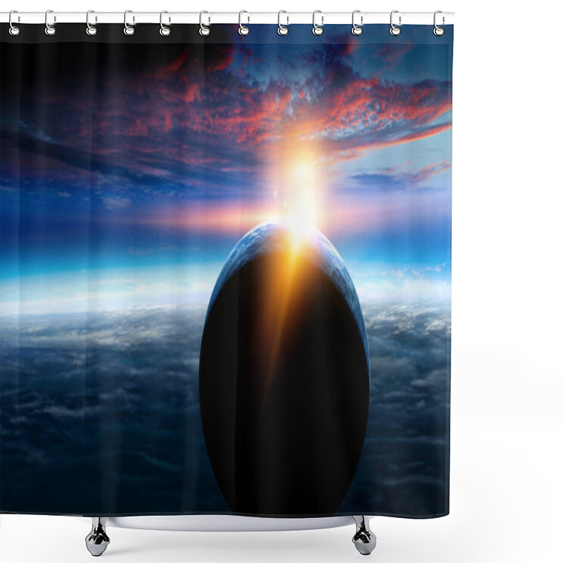 Personality  Abstract Planets And Space Background Shower Curtains