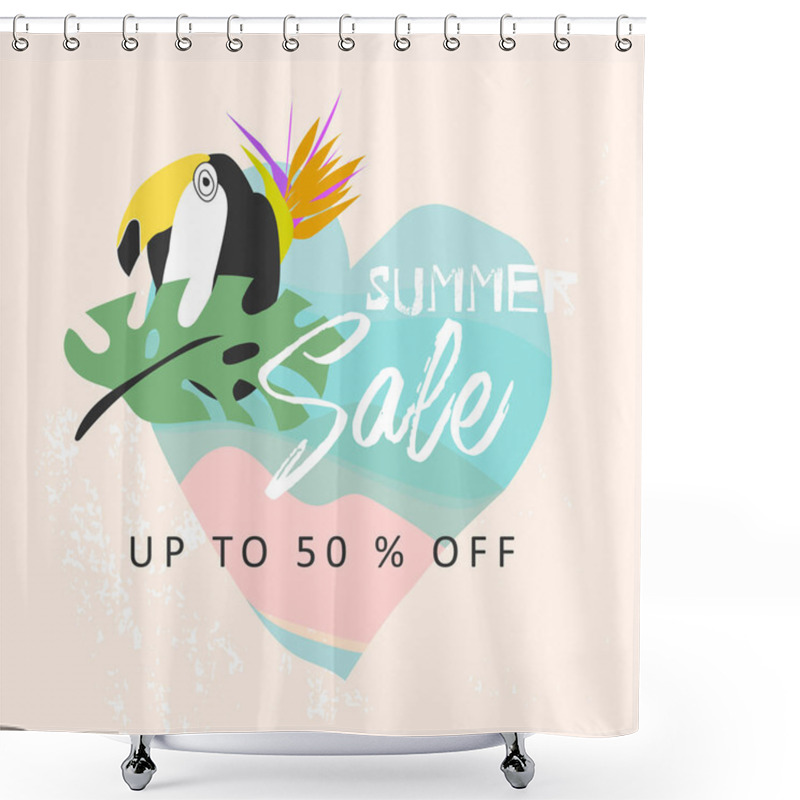 Personality  Tropical Collage Sale Banner Shower Curtains